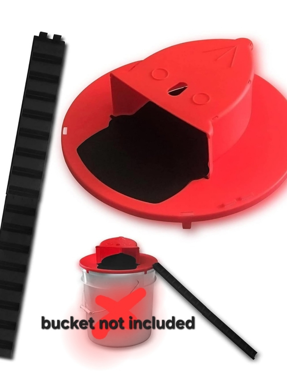 Red Mouse Trap Funnel Top - Counter-Mounted Bait Ramp - NEW